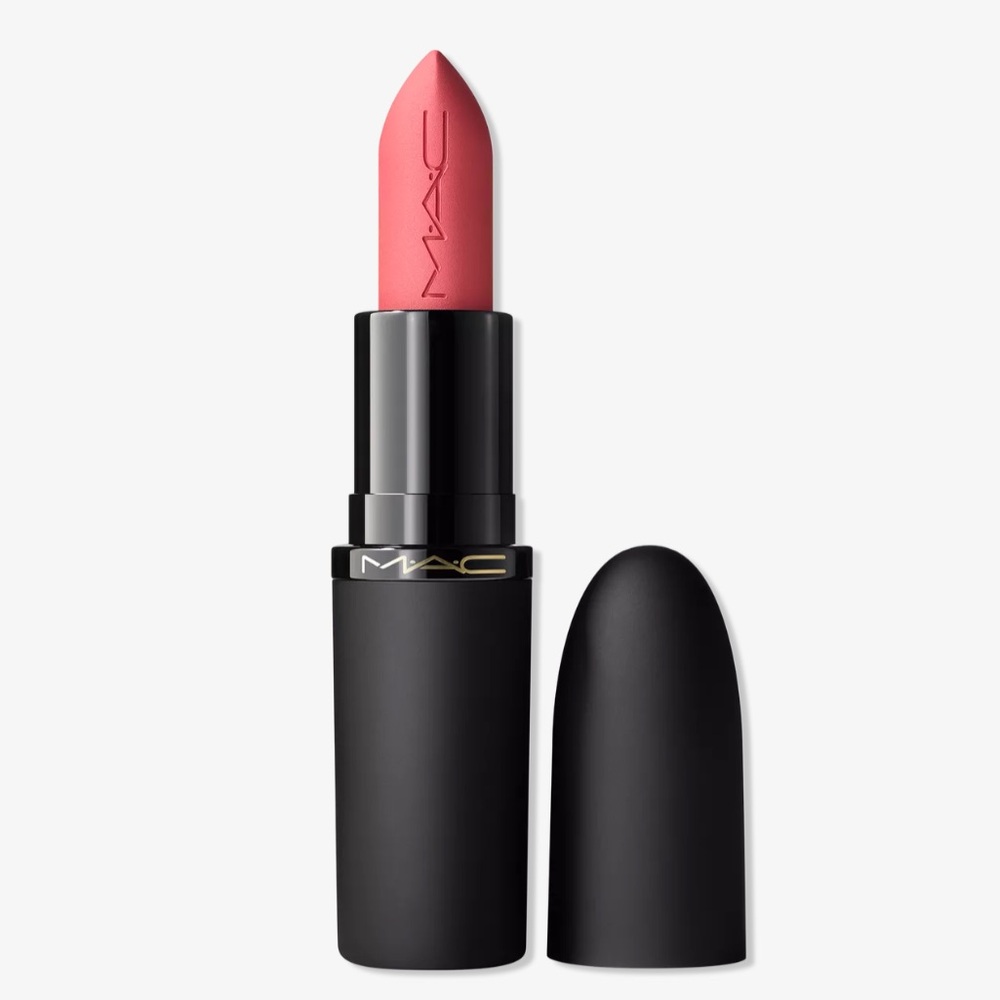BNIB MAC Powder Kiss Hazy Matte Lipstick in Sultriness (baby-blue pink)